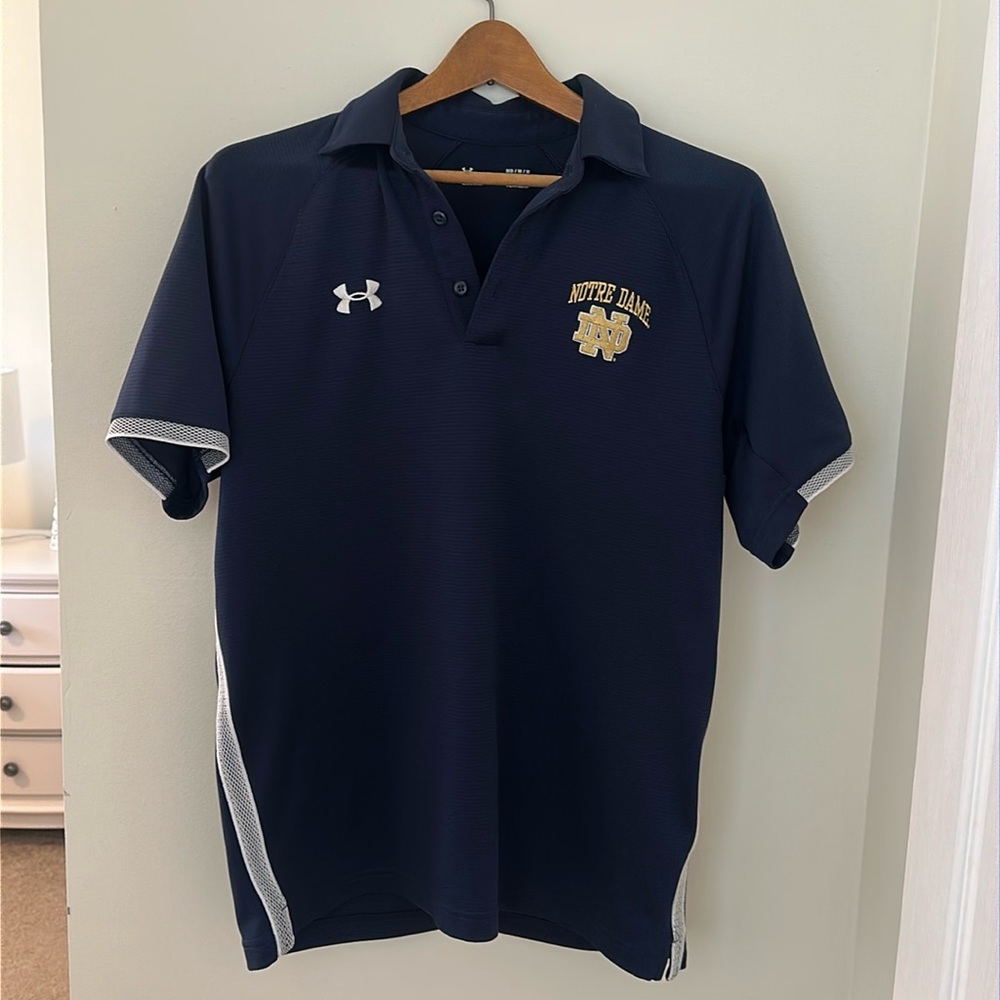 Under Armour Notre Dame Polo Shirt - Men's Size Medium